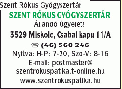   - Szent Rókus Gyógyszertár